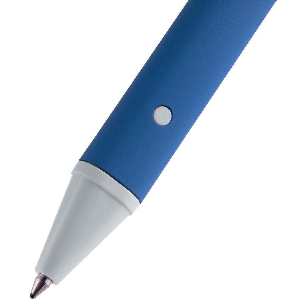 Ручка шариковая Button Up, синяя с белым
