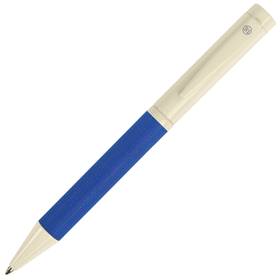 Provence, ручка шариковая, хром/синий, металл, PU. Ручка металлическая синяя. Ручка шариковая Belfa.