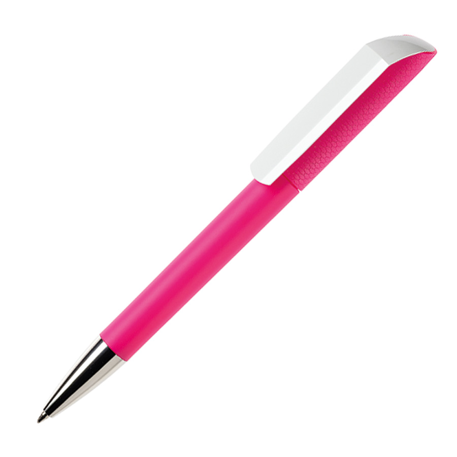 Ручка шариковая FLOW, покрытие soft touch, розовый, пластик