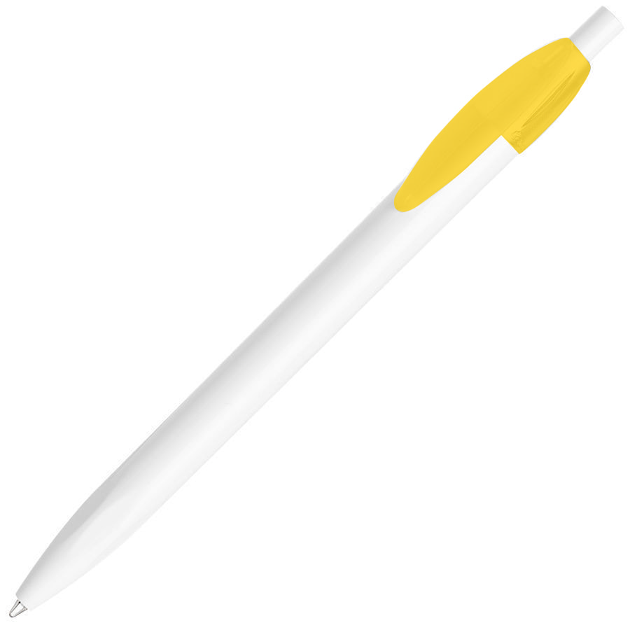 Ручка шариковая X-1 WHITE, белый/желтый непрозрачный клип, пластик (02-212/120)
