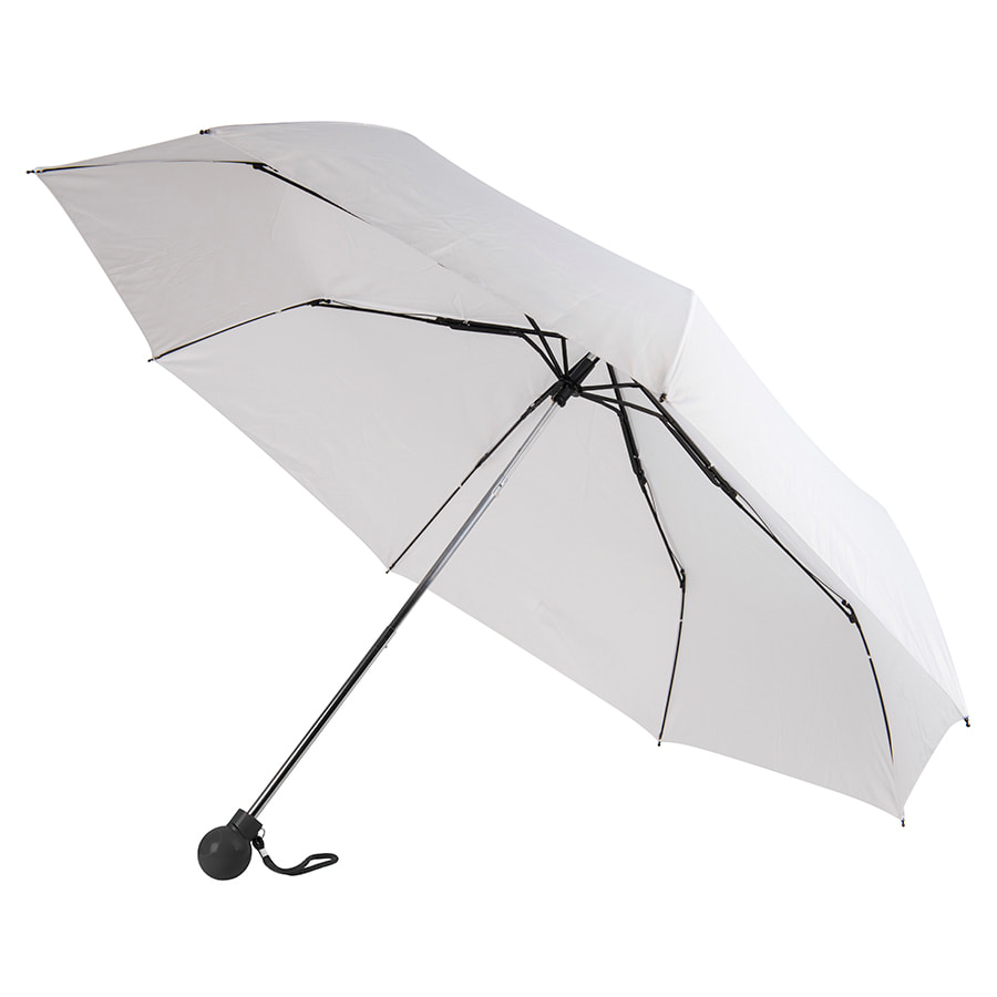 Зонт складной FANTASIA, механический, белый с черной ручкой (02-7434/35)