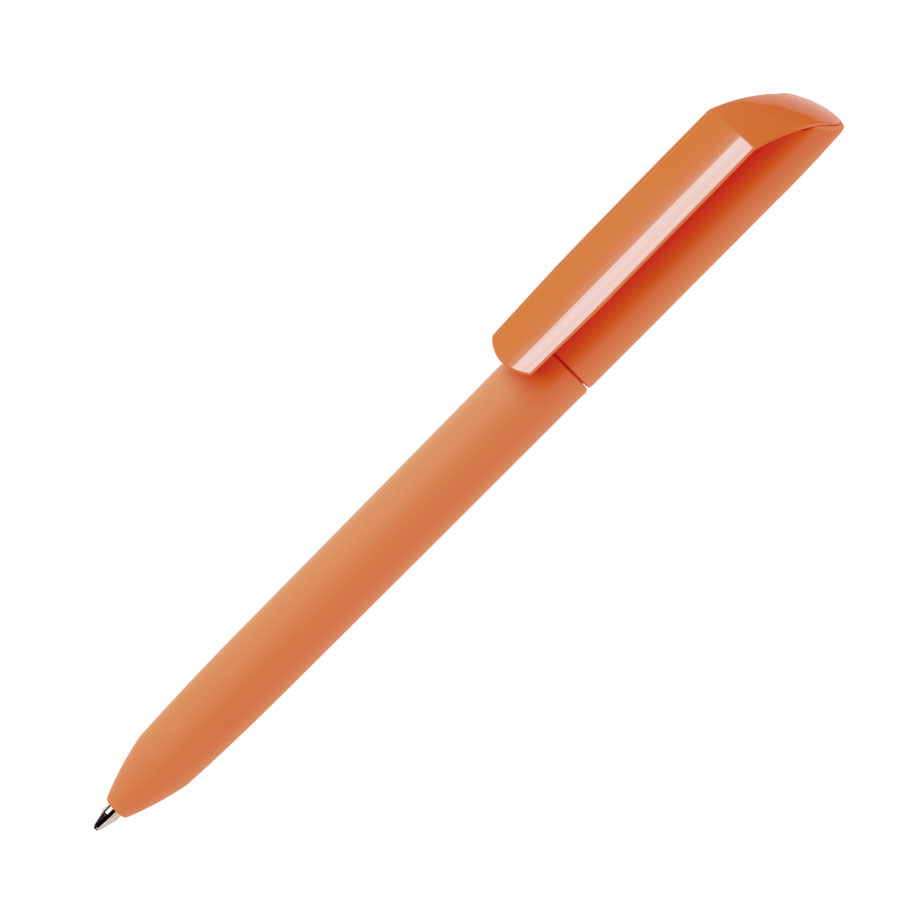 Ручка шариковая FLOW PURE, покрытие soft touch, неоновый оранжевый, пластик